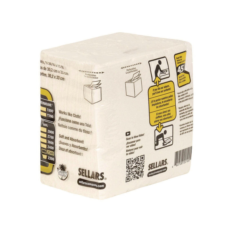 TOOLBOX Z300 Paper Cleaning Wipers, 13" x 11.87", White, 90 Wipers/Box, 12/Carton (660708201002)