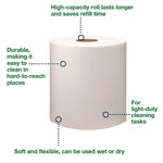 Tork Microfiber Cleaning Cloths, 12.4" x 9.8", White, 1498.3 Ft. Roll, 11.328 lbs., 1450 Sheets/Roll (500105)