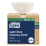 Tork Microfiber Cleaning Cloths, 16.1" x 8.3", White, 16.669 lbs., 120 Cloths/Pack, 10/Carton (500176)