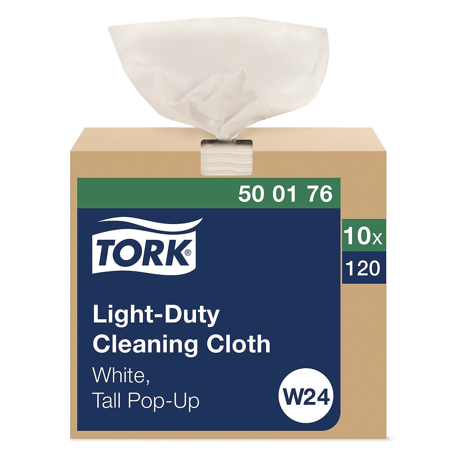 Tork Microfiber Cleaning Cloths, 16.1" x 8.3", White, 16.669 lbs., 120 Cloths/Pack, 10/Carton (500176)