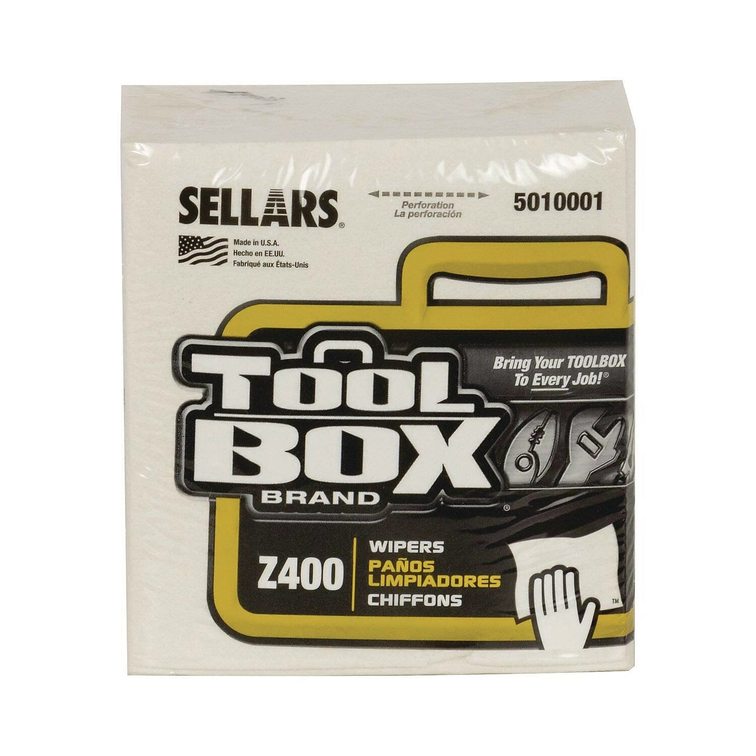 TOOLBOX Z400 Paper Cleaning Wipers, 13" x 11.87", White, 60 Wipers/Box, 12/Carton (660708501003)