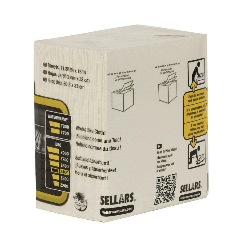 TOOLBOX Z400 Paper Cleaning Wipers, 13" x 11.87", White, 60 Wipers/Box, 12/Carton (660708501003)