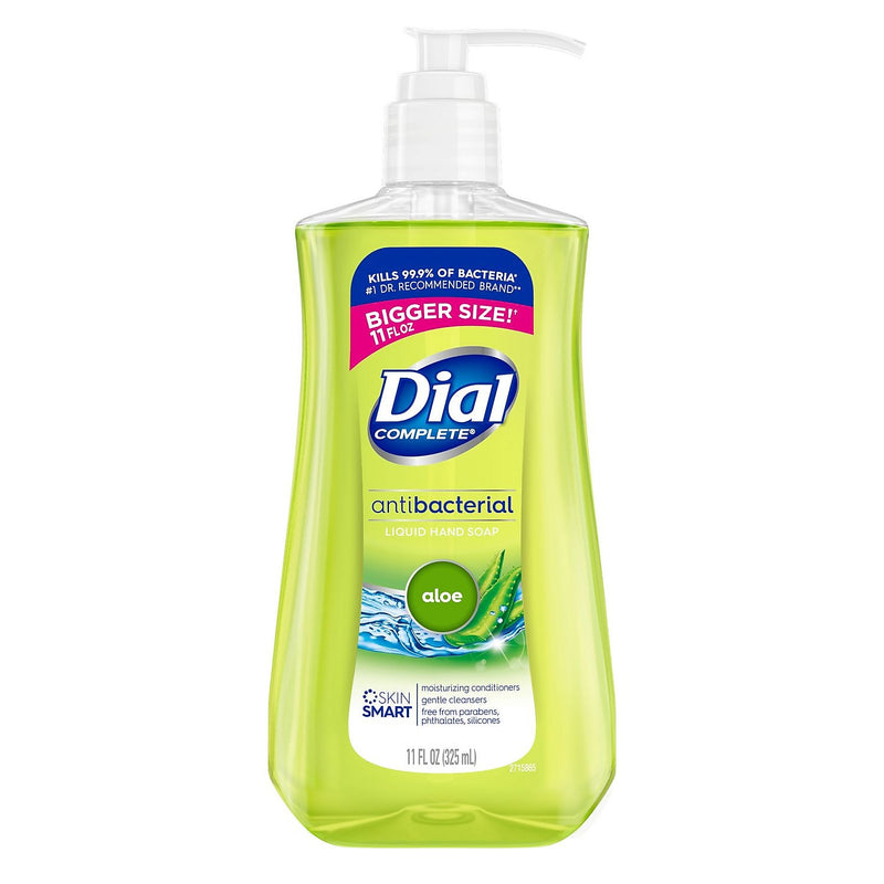 Dial Antibacterial Liquid Hand Soap, Aloe Scent, 12/Carton (DIA20946)