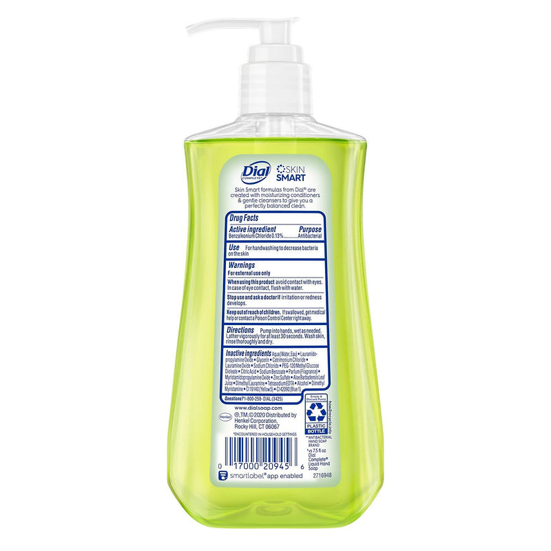 Dial Antibacterial Liquid Hand Soap, Aloe Scent, 12/Carton (DIA20946)