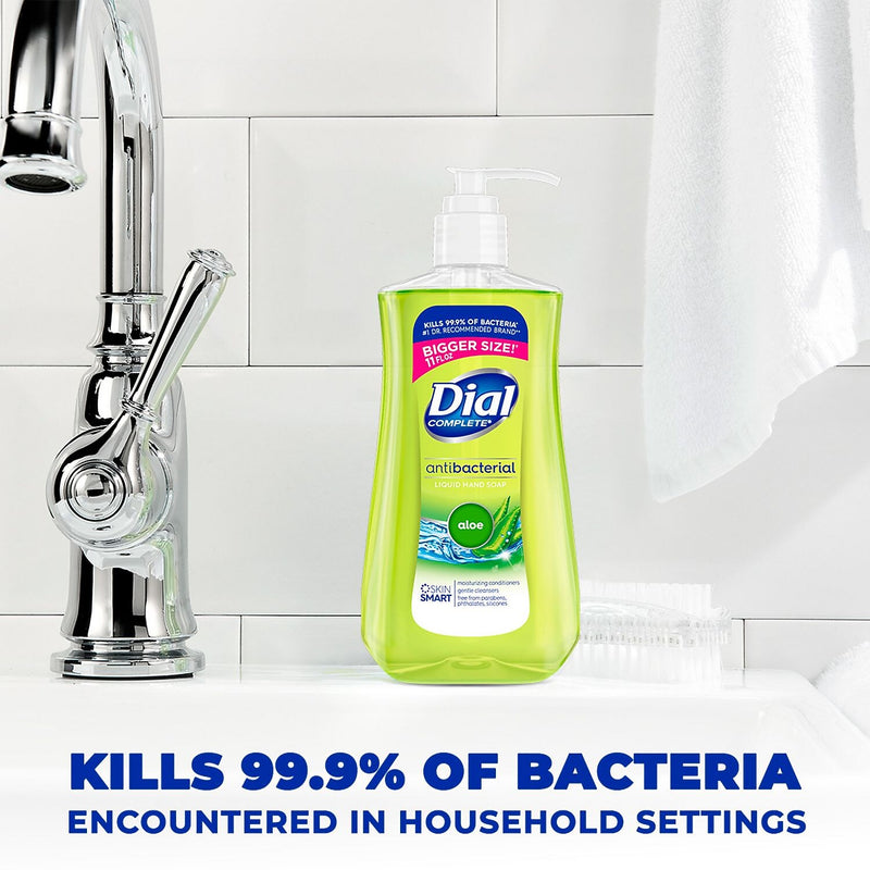 Dial Antibacterial Liquid Hand Soap, Aloe Scent, 12/Carton (DIA20946)