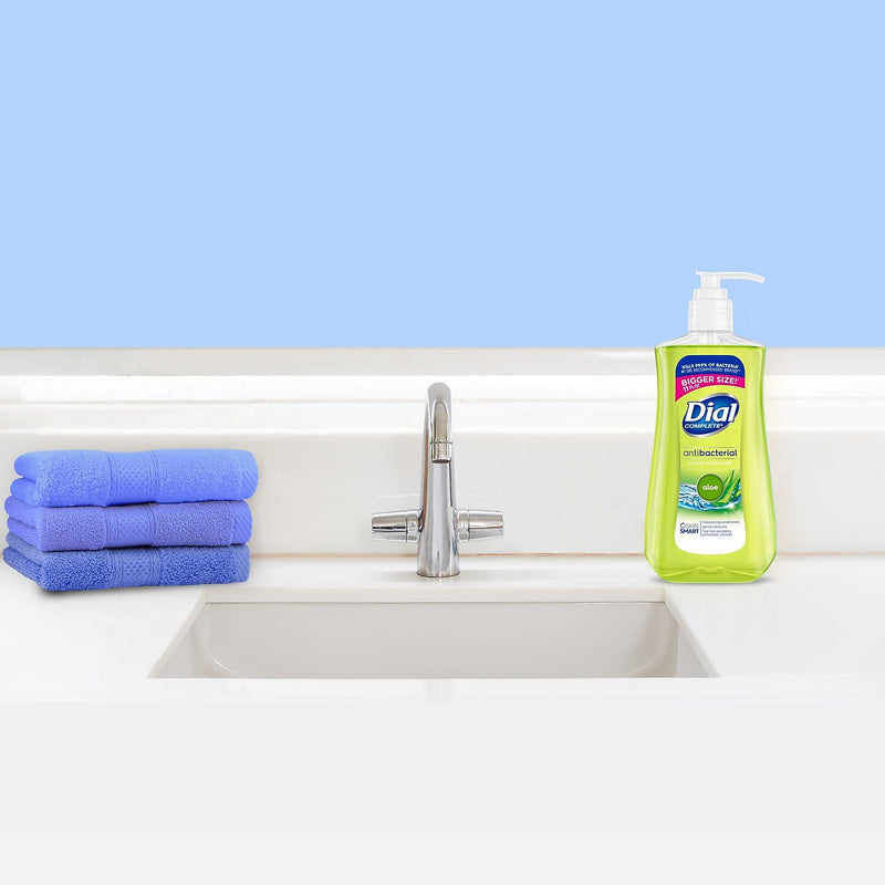 Dial Antibacterial Liquid Hand Soap, Aloe Scent, 12/Carton (DIA20946)