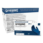 GloveWorks by AMMEX Powder Free Latex Exam Gloves, Medium, Blue, 500/Carton (GPLHD84100)