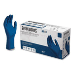 GloveWorks by AMMEX Powder Free Latex Exam Gloves, Large, Blue, 500/Carton (GPLHD86100)