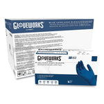 GloveWorks by AMMEX Powder Free Latex Exam Gloves, XL, Blue, 500/Carton (GPLHD88100)