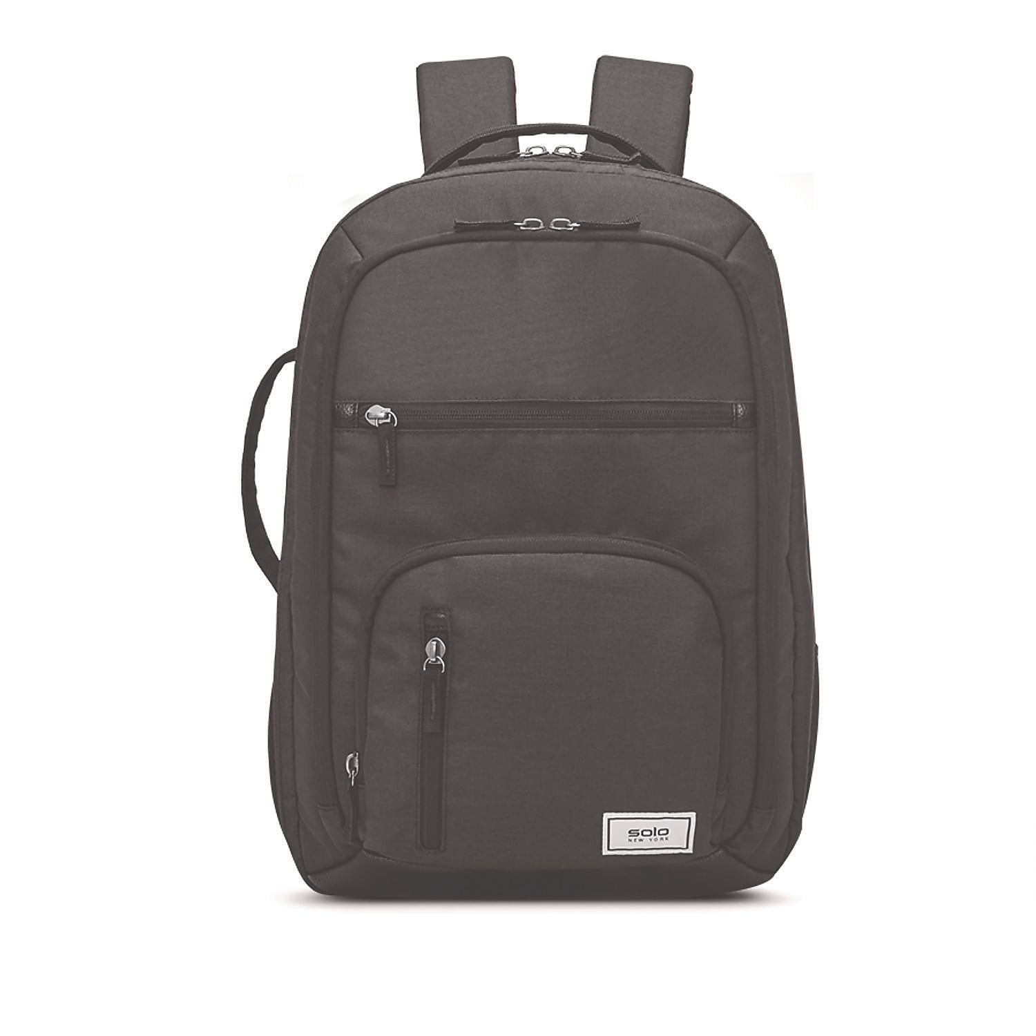 Solo Grand Travel 17.3" Polyester Laptop Backpack Case, Dark Gray (UBN7804)