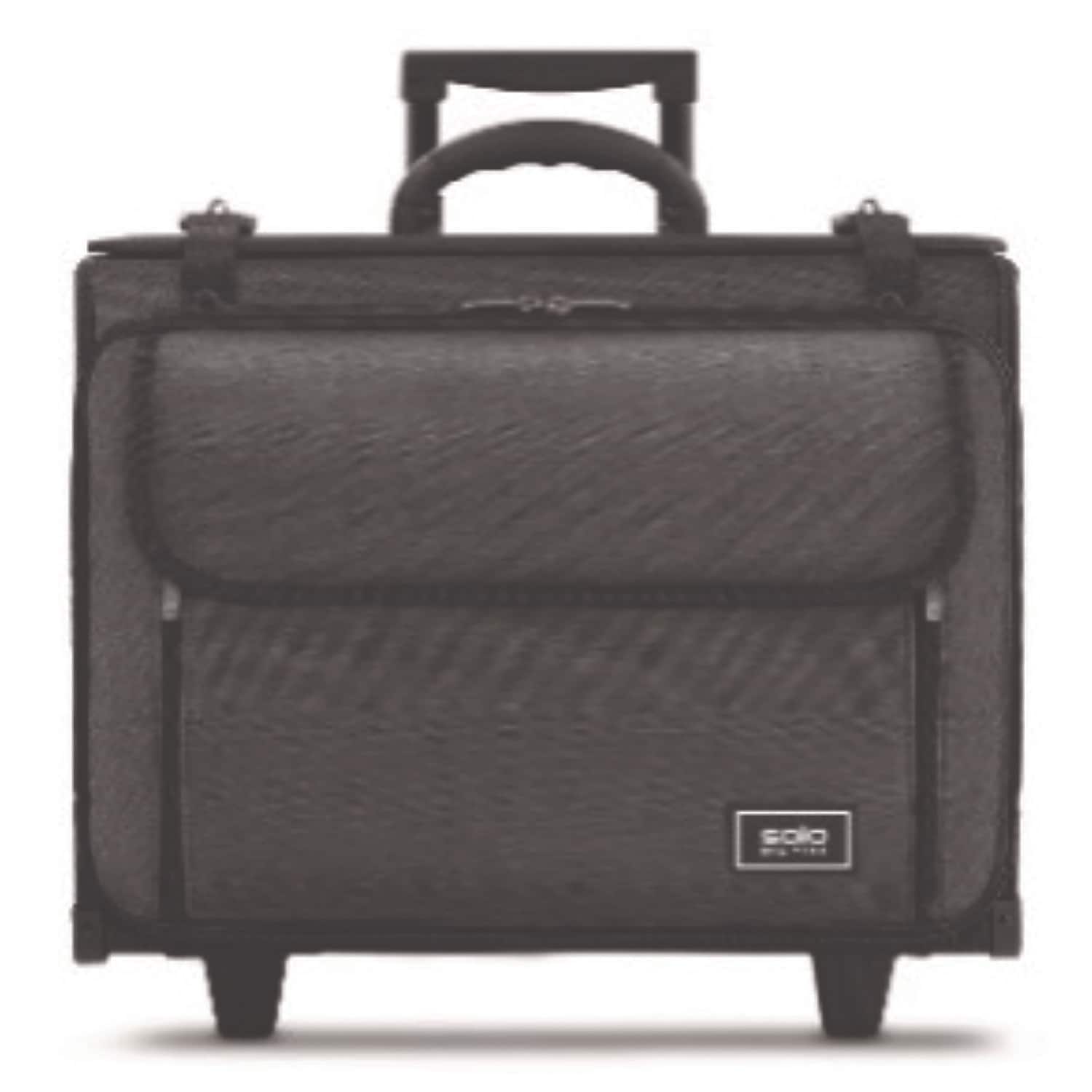 Solo Morgan 17.3" Polyester Rolling Laptop Bag, Black/Gray (B151410)