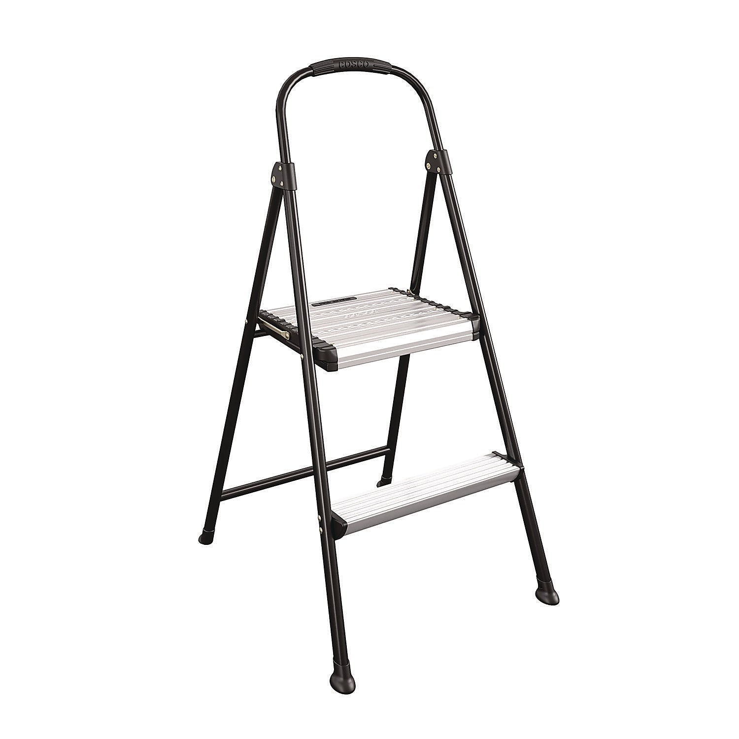 Cosco 2-Step Steel Folding Step Stool, 250 lb. Capacity (11325ABK1E)