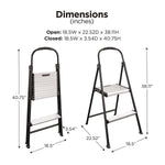 Cosco 2-Step Steel Folding Step Stool, 250 lb. Capacity (11325ABK1E)