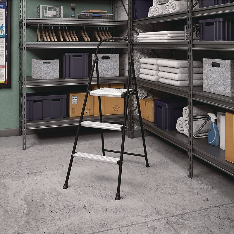 Cosco 3-Step Steel Folding Step Stool, 250 lb. Capacity (11425ABK1E)