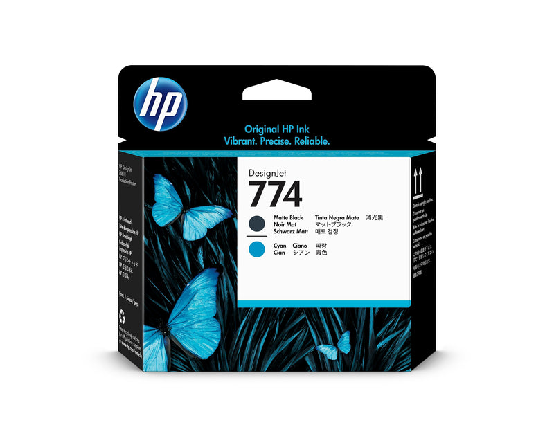 HP P2W01A Matte Black/Cyan Printhead Cartridge, Standard Yield