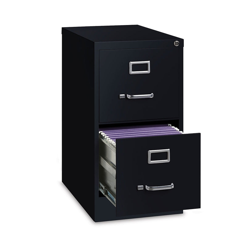 Alera Commercial 2-Drawer Vertical File Cabinet, Letter Size, Lockable, 28.37"H x 15"W x 22"D, Black (HVF152229BL)