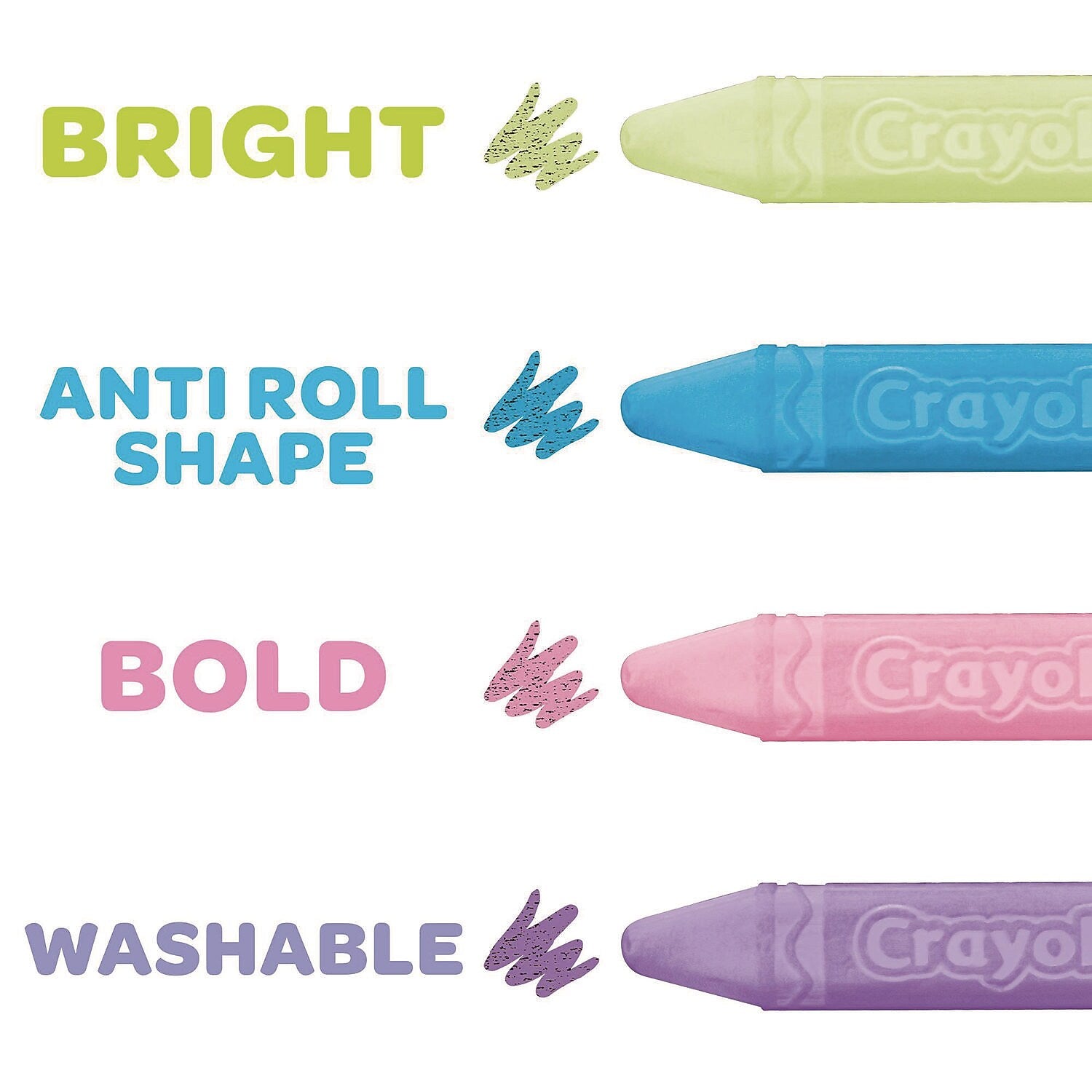 Crayola Washable Sidewalk Chalk, 4.25"L x 0.75 Dia., Assorted Tropical Colors, 24/Box (512024)
