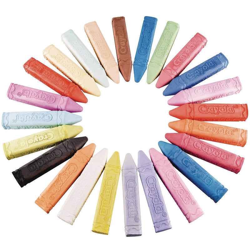 Crayola Washable Sidewalk Chalk, 4.25"L x 0.75 Dia., Assorted Tropical Colors, 24/Box (512024)