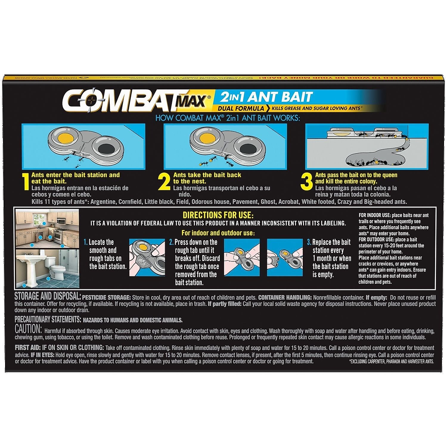 Combat Max 2-in-1 Ant Bait, 0.84 oz., 4/Pack, 8 Packs/Carton (23400 07172)