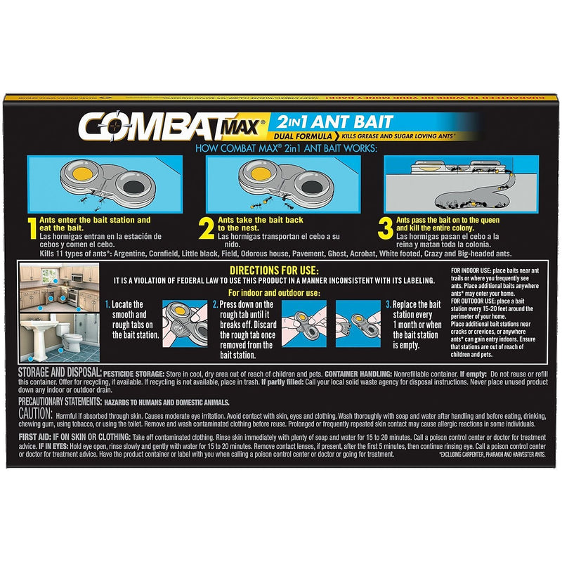 Combat Max 2-in-1 Ant Bait, 0.84 oz., 4/Pack, 8 Packs/Carton (23400 07172)