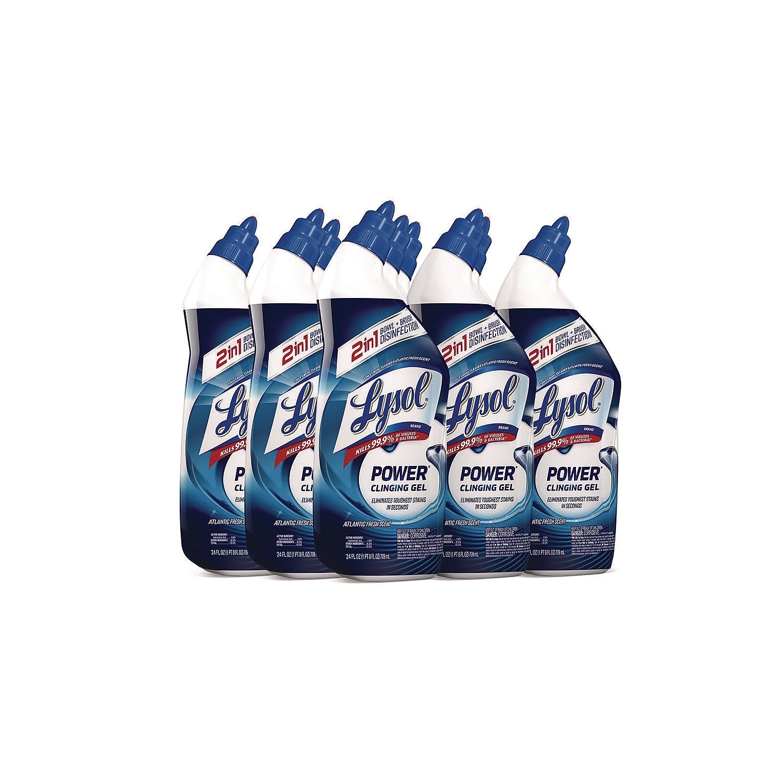 Lysol Disinfecting Toilet Bowl Cleaner, Atlantic Fresh Scent, 24 oz., 9/Carton (19200-98012)