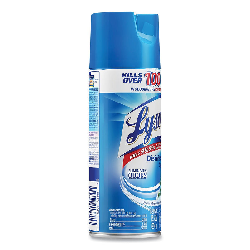 Lysol Disinfecting Spray, Spring Waterfall Scent, 12.5 oz., 12/Carton (19200-02845)