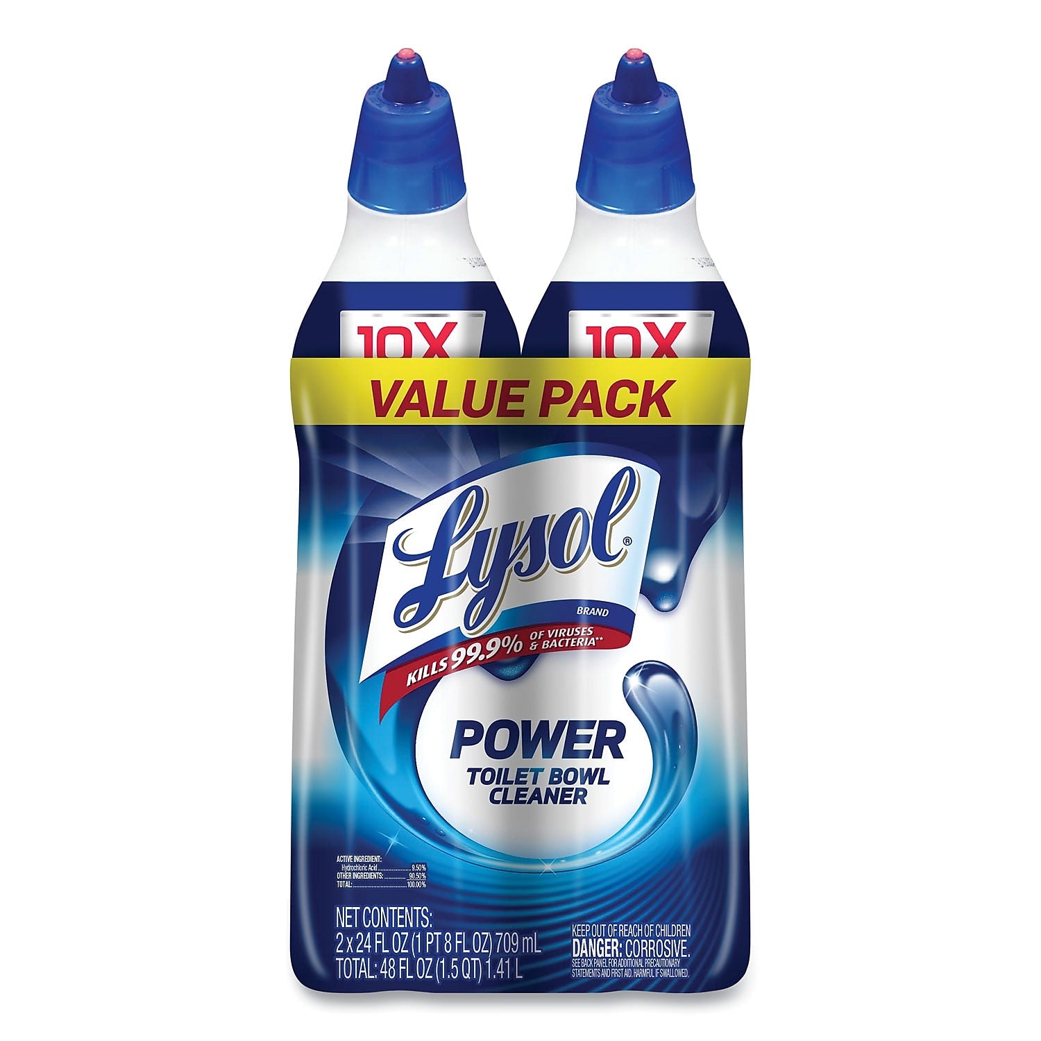 Lysol Disinfecting Toilet Bowl Cleaner, Atlantic Fresh Scent, 24 oz., 2/Pack (19200-98016)