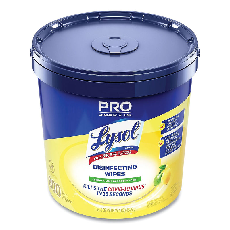 Lysol Disinfecting Wipes, Lemon & Lime Blossom Scent, 800 Wipes/Bucket (19200-99856)