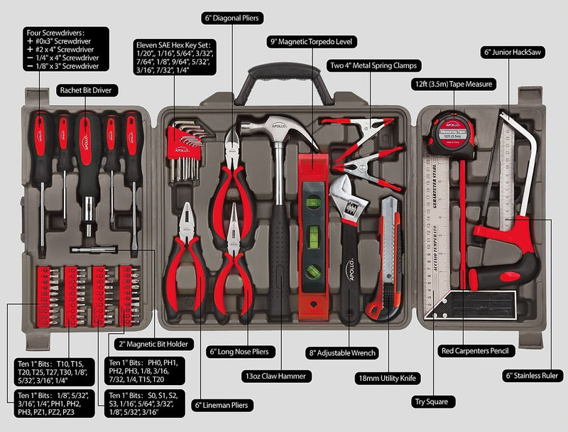 Apollo Tools Household Tool Kit, 71 Pieces (DT0204)
