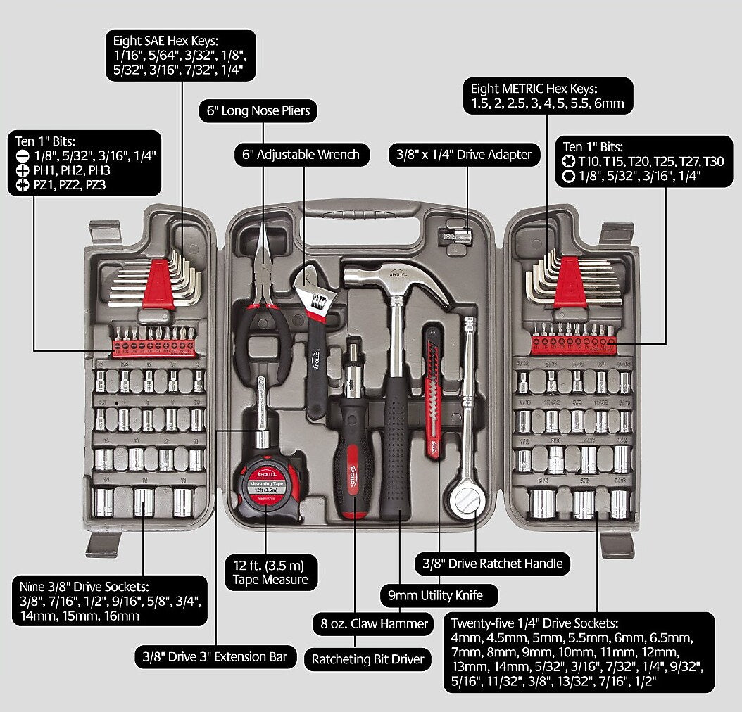 Apollo Tools Multi-Purpose Tool Kit, 79 Pieces (DT9411)