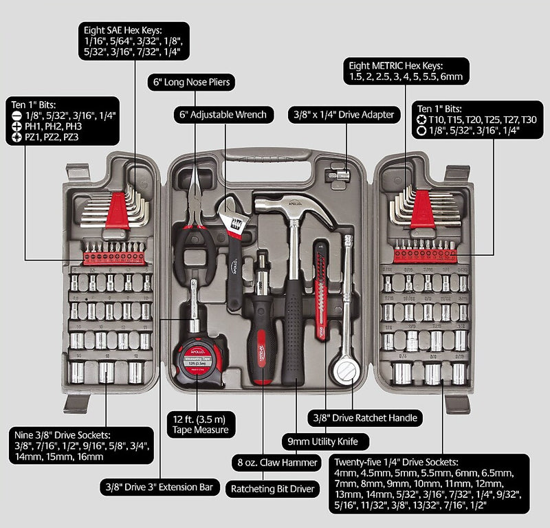 Apollo Tools Multi-Purpose Tool Kit, 79 Pieces (DT9411)
