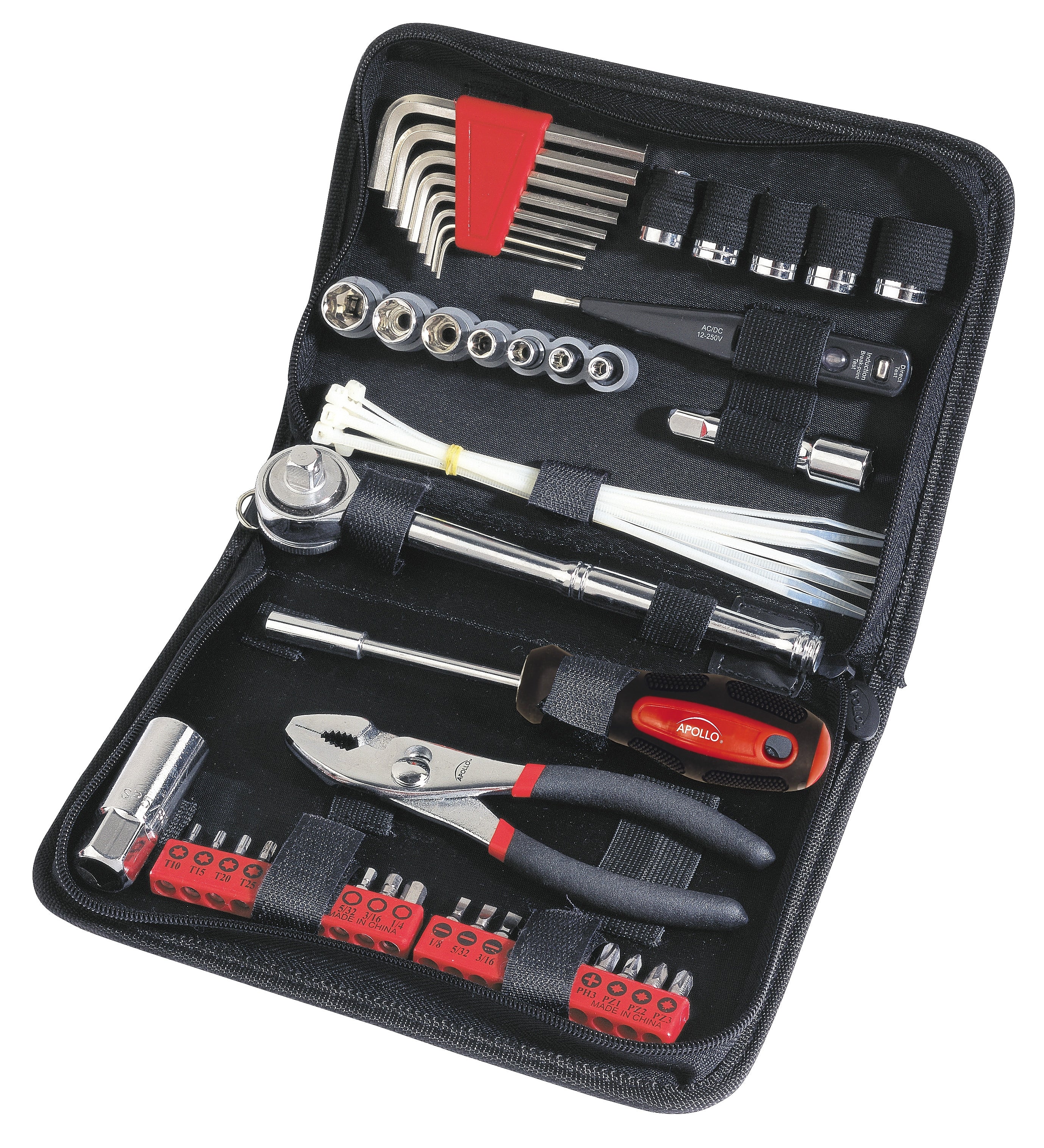 Apollo Tools Auto Tool Set In Zipper Case, 56 Pieces (DT9774)