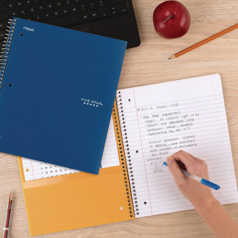 Five Star 1-Subject Notebooks, 11" x 9.13", College Ruled, 100 Sheets, Blue (820002)