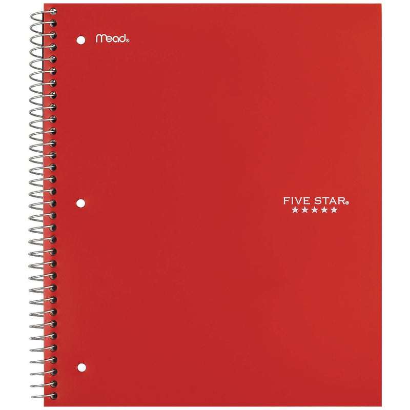 Five Star 3-Subject Notebooks, 10.5" x 8.63", Wide Ruled, 150 Sheets, Assorted Colors, 3/Pack (930081)