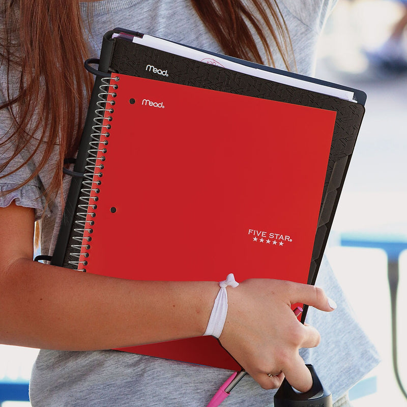 Five Star 3-Subject Notebooks, 10.5" x 8.63", Wide Ruled, 150 Sheets, Assorted Colors, 3/Pack (930081)