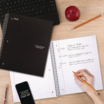 Five Star 1-Subject Notebooks, 10.5" x 8.63", Wide Ruled, 100 Sheets, Black (930010)
