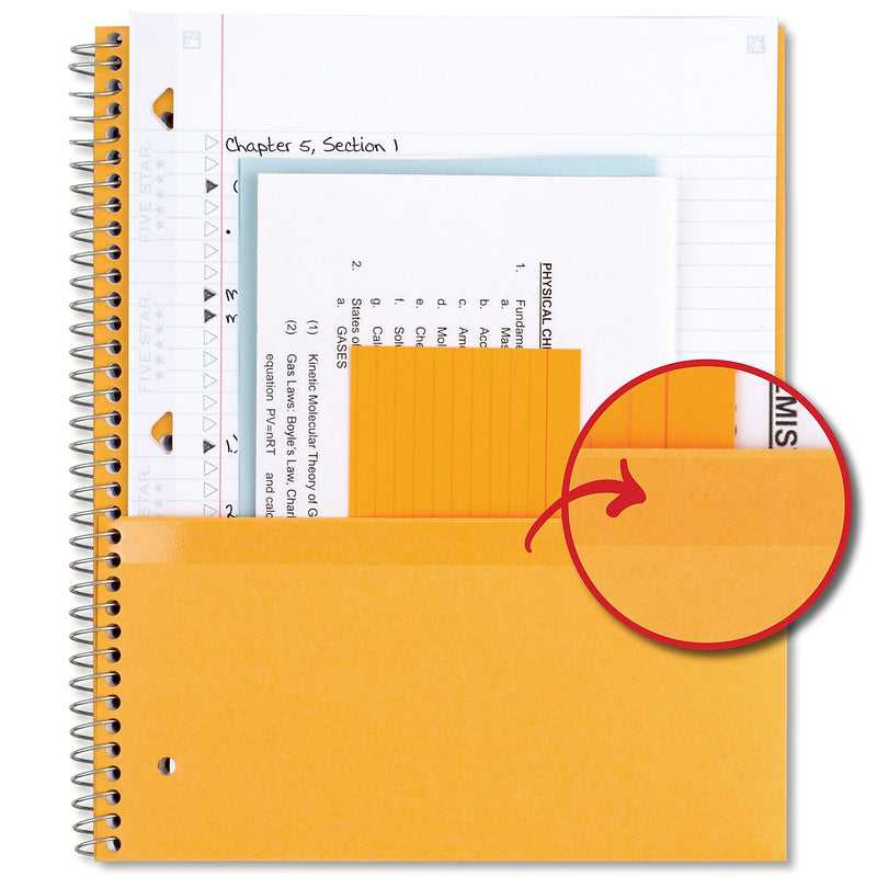 Five Star 3-Subject Notebooks, 11" x 9.13", College Ruled, 150 Sheets, Assorted Colors, 6/Pack (73930)