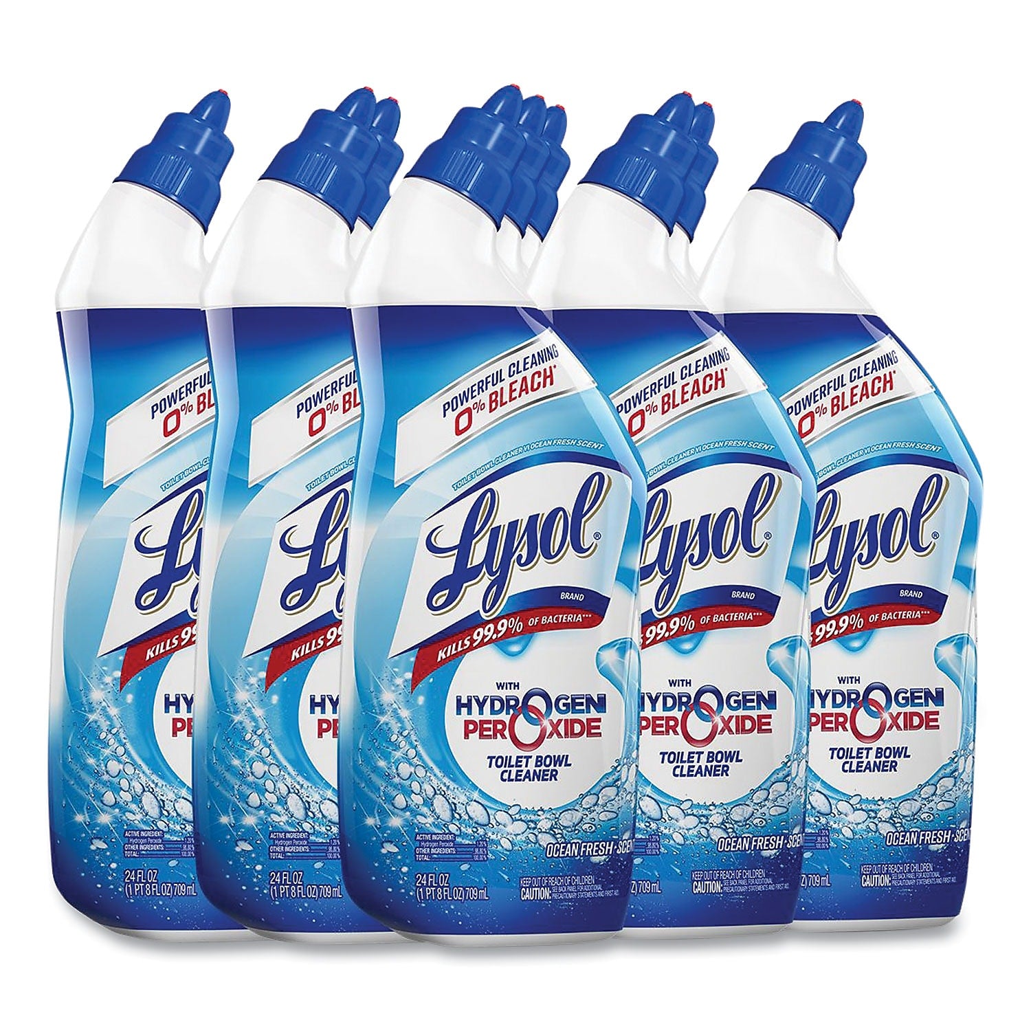 Lysol Disinfecting Toilet Bowl Cleaner with Hydrogen Peroxide, Ocean Fresh Scent, 24 oz., 9/Carton (19200-98011)