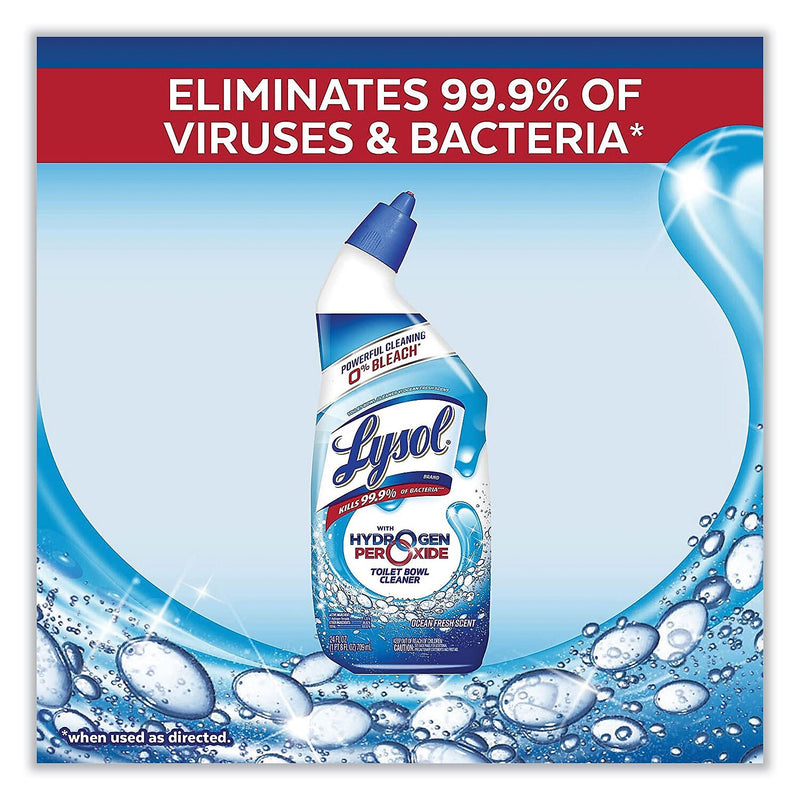 Lysol Disinfecting Toilet Bowl Cleaner with Hydrogen Peroxide, Ocean Fresh Scent, 24 oz., 9/Carton (19200-98011)