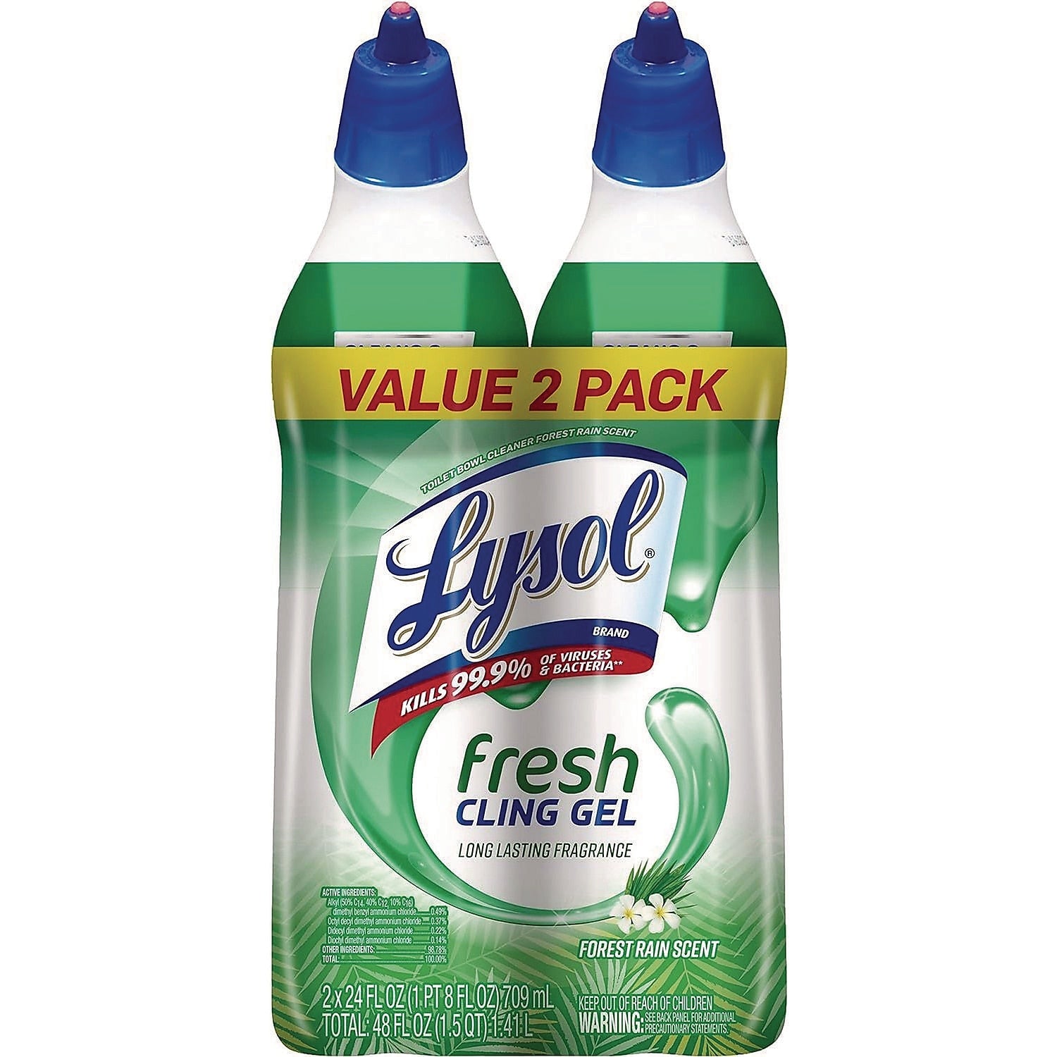 Lysol Toilet Bowl Cleaner, Forest Rain Scent, 24 oz., 8/Carton (19200-98015)
