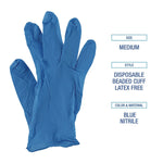Boardwalk Powder Free Nitrile Industrial Gloves, Latex Free, Small, Blue, 100 Gloves/Box (395SBXA)
