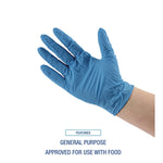Boardwalk Powder Free Nitrile Industrial Gloves, Latex Free, Small, Blue, 100 Gloves/Box (395SBXA)