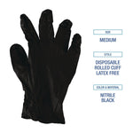 Boardwalk Powder Free Nitrile Industrial Gloves, Latex Free, Small, Black, 100 Gloves/Box (396SBXA)