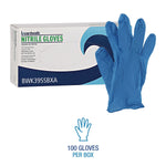 Boardwalk Powder Free Nitrile Industrial Gloves, Latex Free, Small, Blue, 100 Gloves/Box, 10 Boxes/Carton (395SCTA)