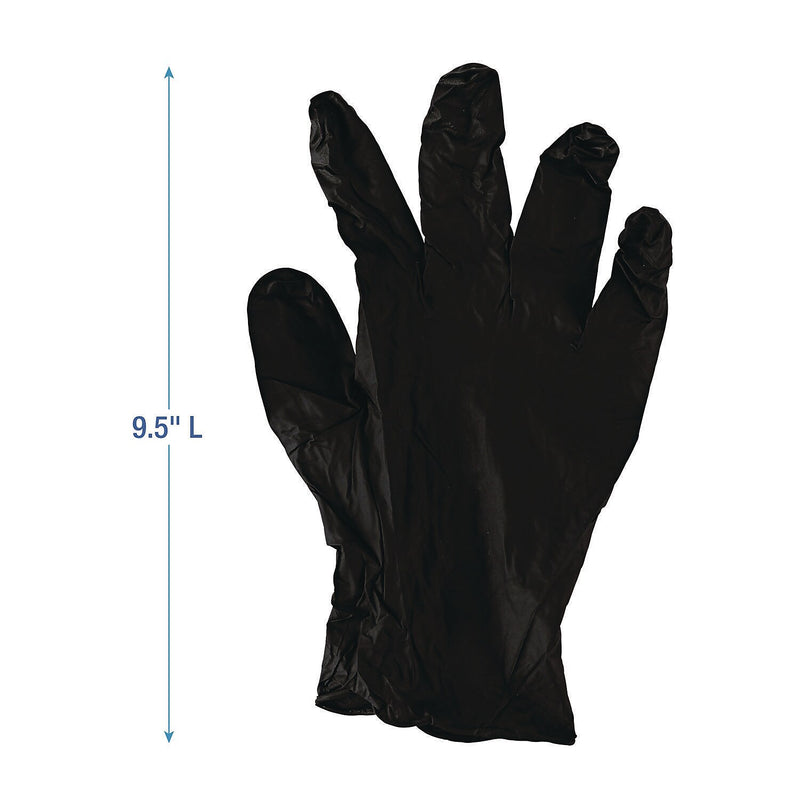 Boardwalk Powder Free Nitrile Industrial Gloves, Latex Free, Small, Black, 100 Gloves/Box, 10 Boxes/Carton (396SCTA)