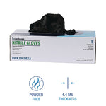 Boardwalk Powder Free Nitrile Industrial Gloves, Latex Free, Small, Black, 100 Gloves/Box, 10 Boxes/Carton (396SCTA)