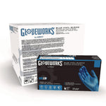 GloveWorks by AMMEX Powder Free Vinyl Industrial Gloves, Latex Free, Small, Blue, 100 Gloves/Box, 10 Boxes/Carton (IVBPF42100)