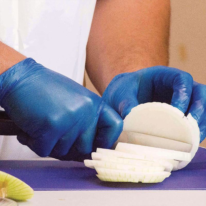 GloveWorks by AMMEX Powder Free Vinyl Industrial Gloves, Latex Free, Small, Blue, 100 Gloves/Box, 10 Boxes/Carton (IVBPF42100)