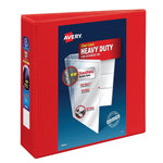 Avery Heavy Duty 3" 3-Ring View Binders, D-Ring, Red, 4/Carton (79325)