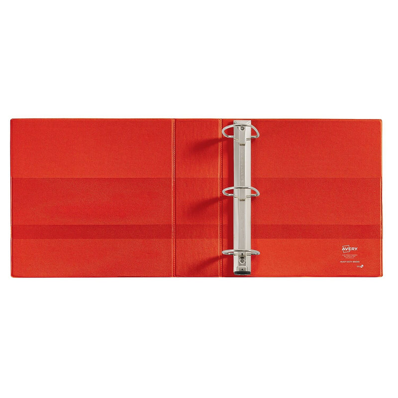 Avery Heavy Duty 3" 3-Ring View Binders, D-Ring, Red, 4/Carton (79325)